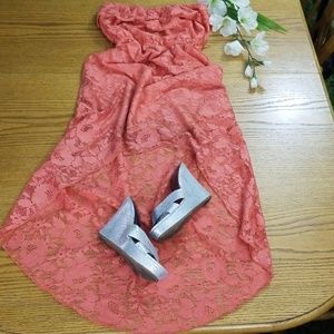 Trixxi Lace high low Dress